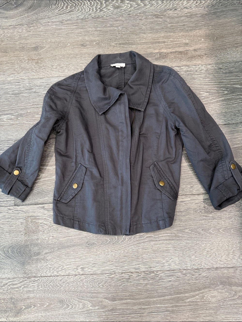 LOFT Black Lightweight Jacket - Minimal Cropped Layer
